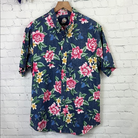 REYN SPOONER Hou Pua Nui Tailored Fit Button Up Short Sleeve Floral Shirt sz XL - Picture 2 of 6